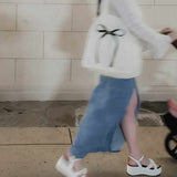 Cotton canvas tote. Shopper tote. Canva tote with bow. By Inglass Nails. 