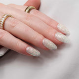 Glitter nails. Encapsulated glitter. Reusable nail extensions. 