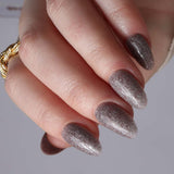 Glitter nails. Encapsulated glitter. Reusable nail extensions. 