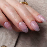 Glitter nails. Encapsulated glitter. Reusable nail extensions. 