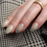 Glitter nails. Encapsulated glitter. Reusable nail extensions. 