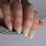 Glitter nails. Encapsulated glitter. Reusable nail extensions. 