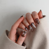 Marble nails. Reusable nail extensions by Inglass nails.