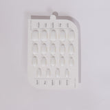 The Sizing Swatches for Inglass Nails. 19 Nail extensions swatches in gray and white background. 