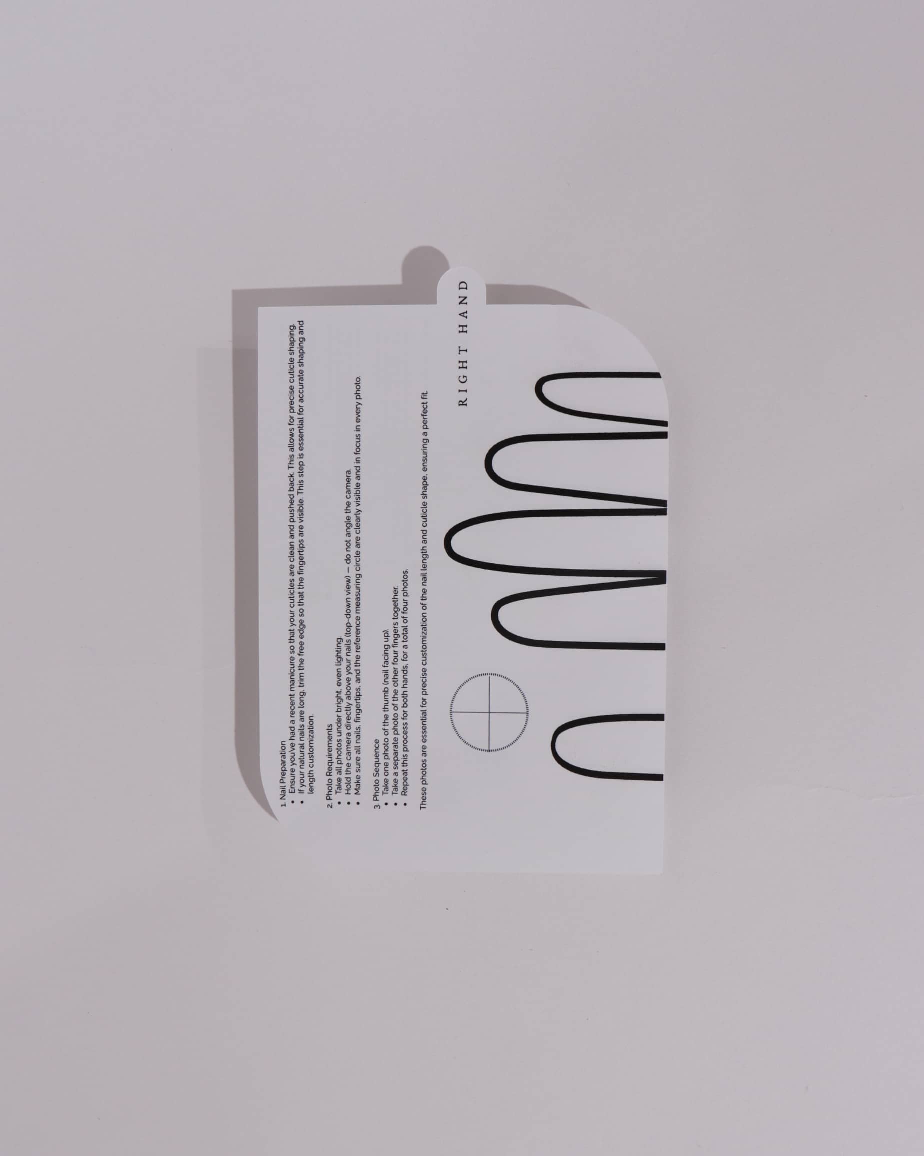 White card used for photo guiding by inglass nails 