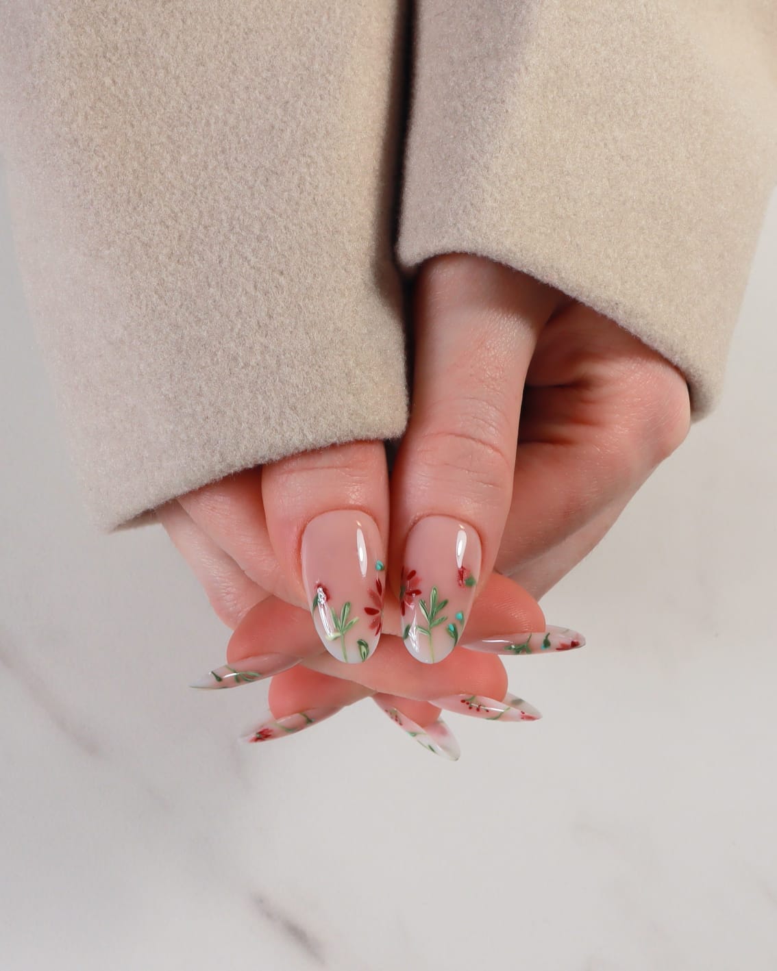 floral design in thumbs