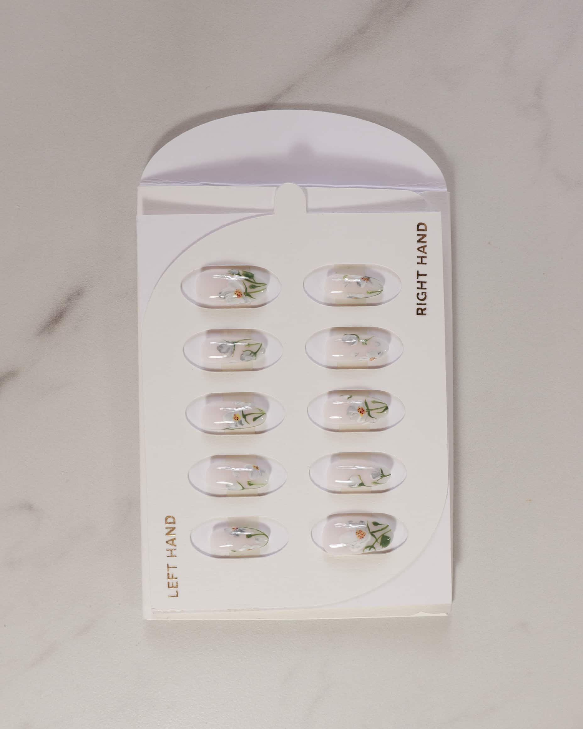 white handpainted flowers box