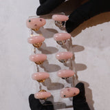 Hard gel nail extensions with crystals by inglass nails. 